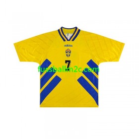 Fußballtrikots Schweden Henrik Larsson 7 Retro Heim Trikotsatz 1994